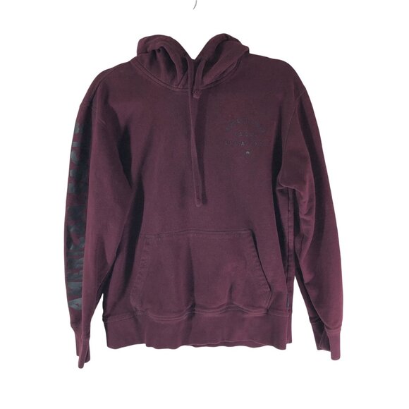 American Eagle Mens Burgundy Hoodie Sweatshirt Pullover Size M - Picture 1 of 4